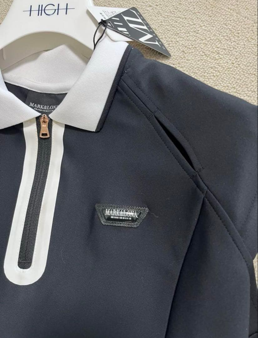 MARK&LONA ブラックポロワンピース