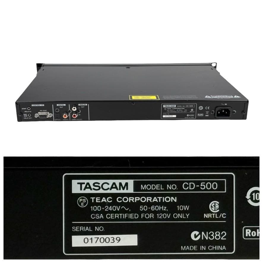◆優良美品◆TASCAM CDプレーヤー 業務用1U CD-500