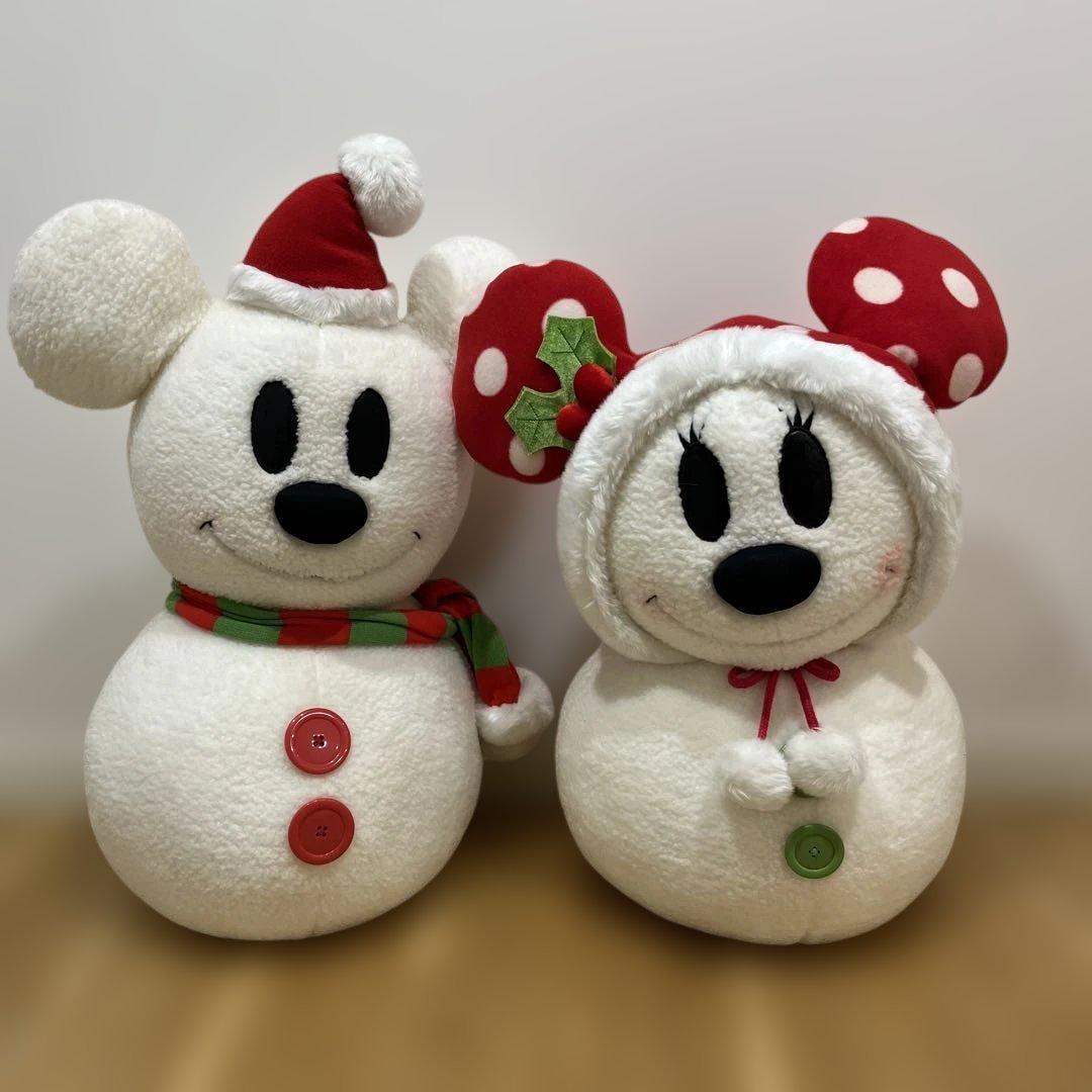 激レア ディズニー ミッキー・ミニー 雪だるま ぬいぐるみ 超BIG