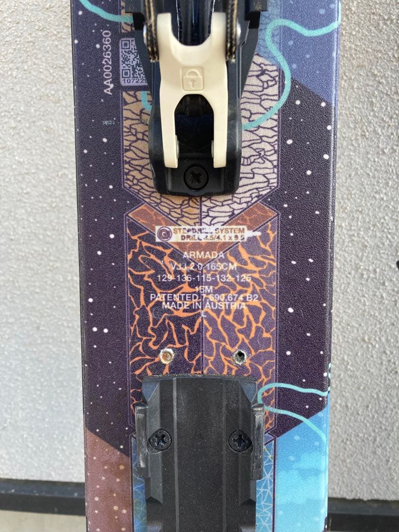 ARMADA ￼VJJ スキー板　165cm ツアービンディング　シール付き