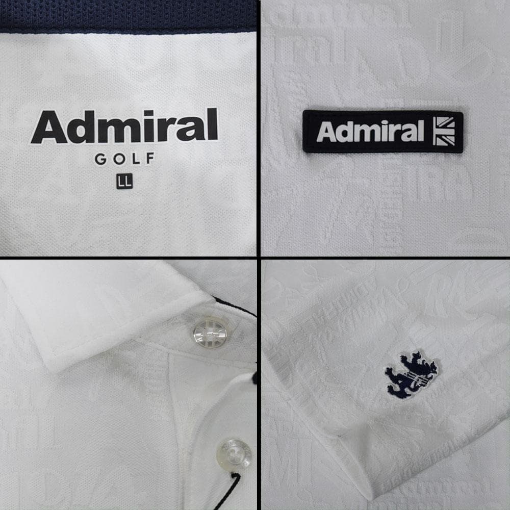 Admiral/アドミラル ゴルフ 長袖ポロシャツ【ホワイト/LL】新品！