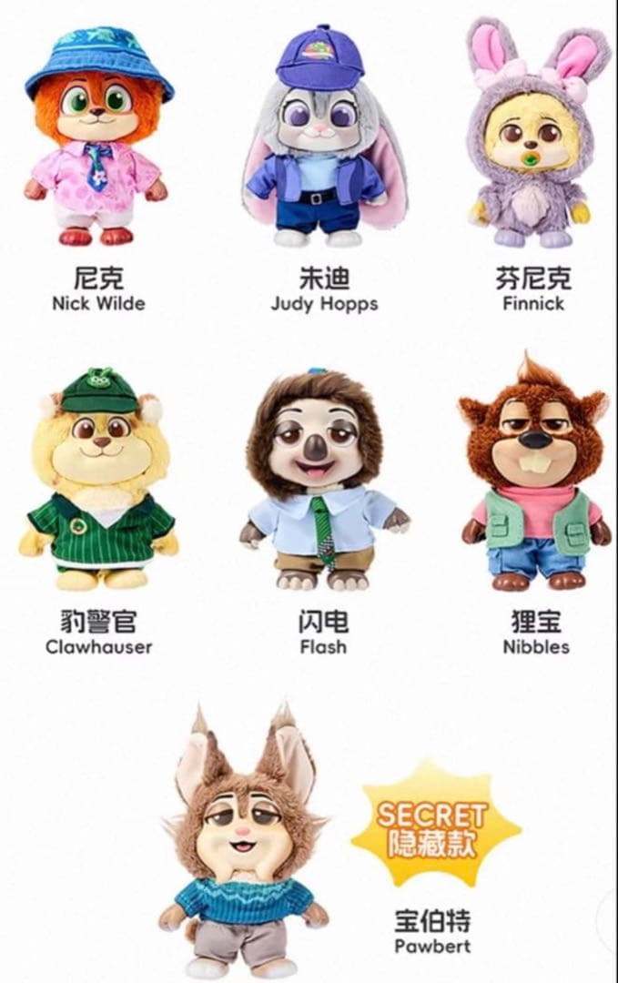 MINISO限定　Zootopia 2 シティー住民シリーズ