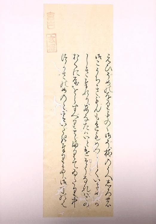 【「紫式部日記」古筆切 】　天文12年（1543）　杉田玄白・所蔵写本
