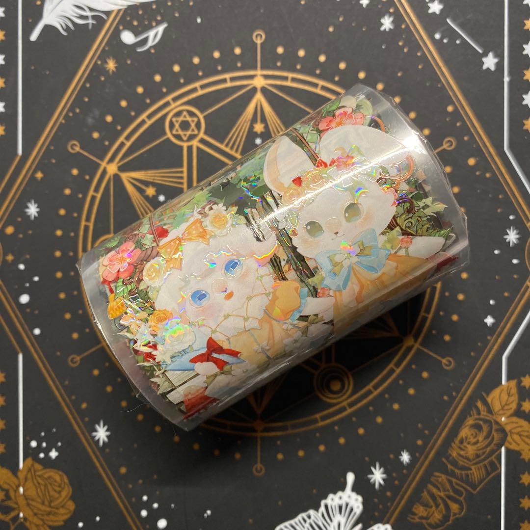 【A】海外　10m巻　貝殻光/ ホログラムマスキングテープ　動物/装飾/お花系