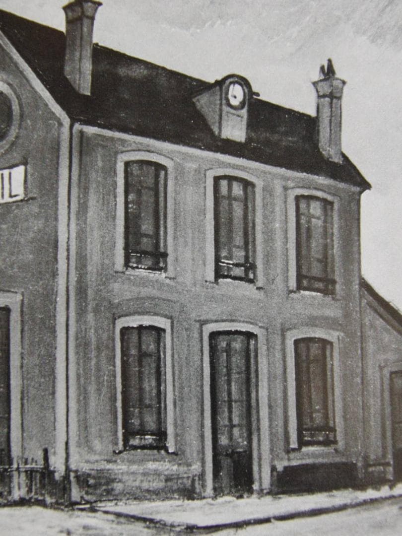 ベルナール・ビュッフェ、「Gare de Neuil」、希少画集の額装画