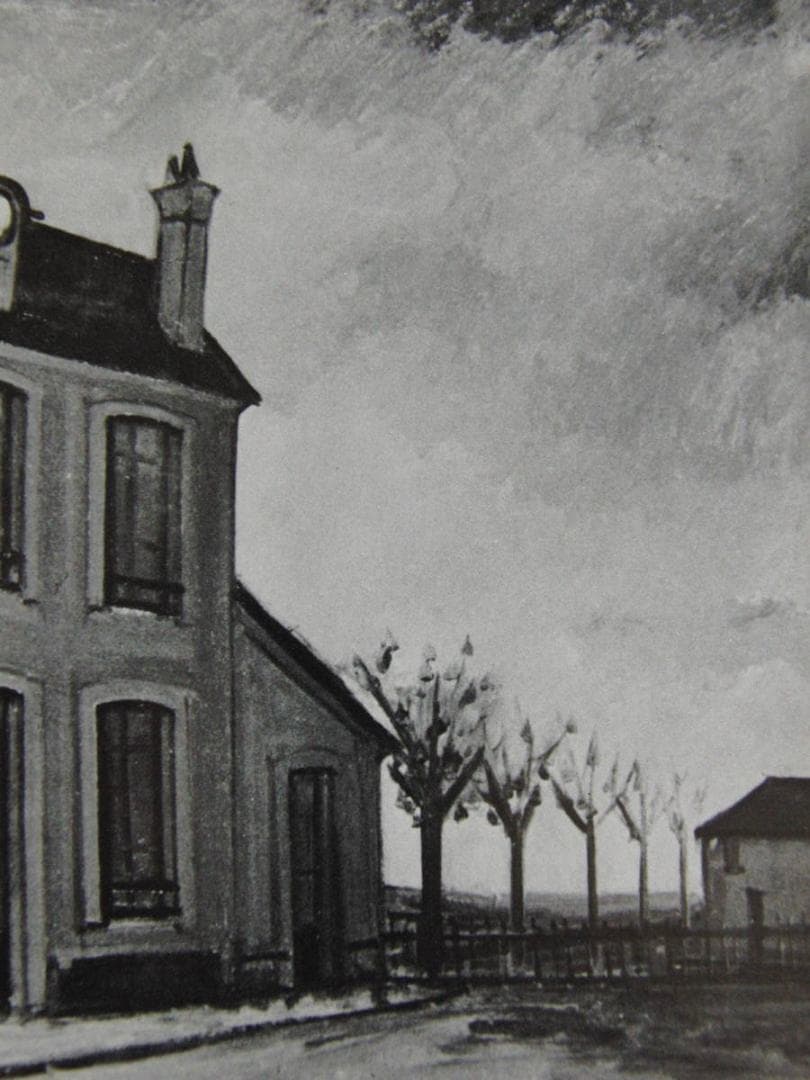 ベルナール・ビュッフェ、「Gare de Neuil」、希少画集の額装画