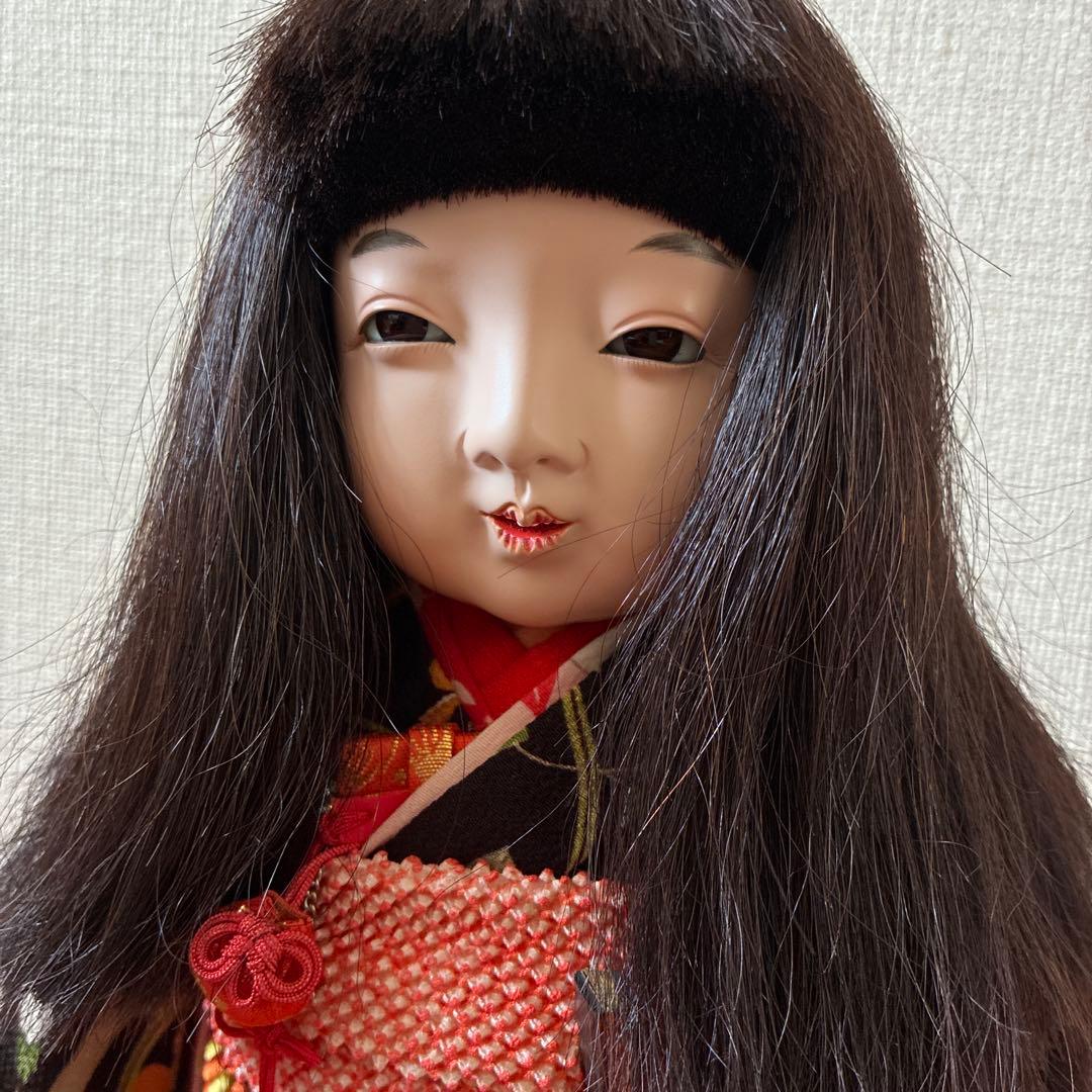 藤村明光作市松人形 伝統的な和装 黒髪