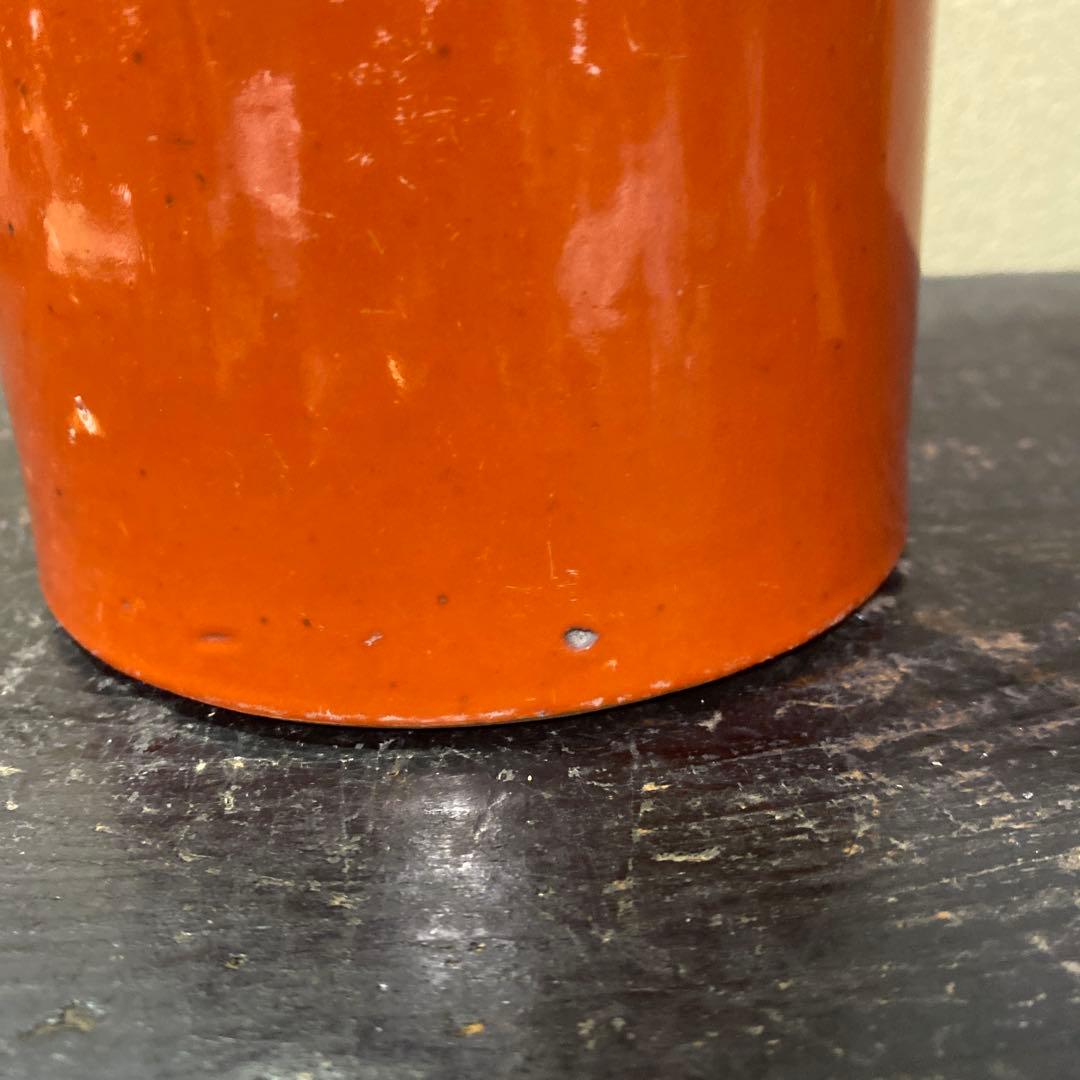 中国古玩　血赤珊瑚色筆頭　28cm11cm