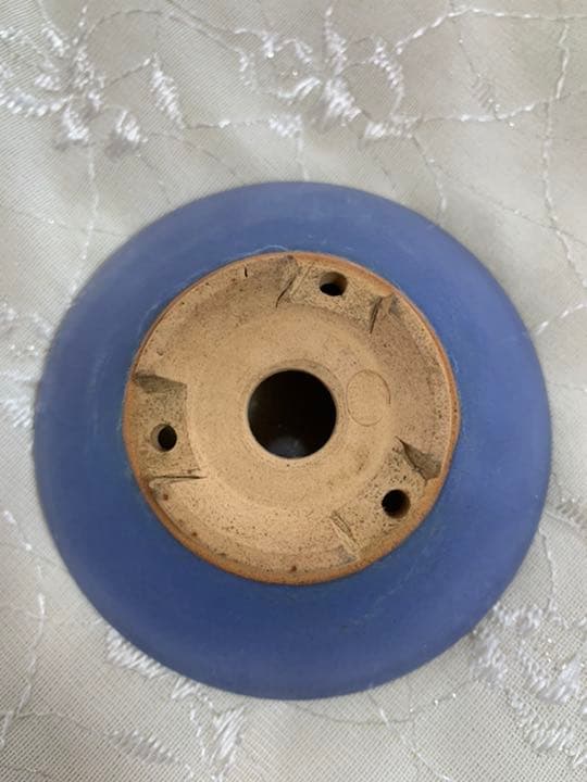 美芸　盆栽鉢　丸　青