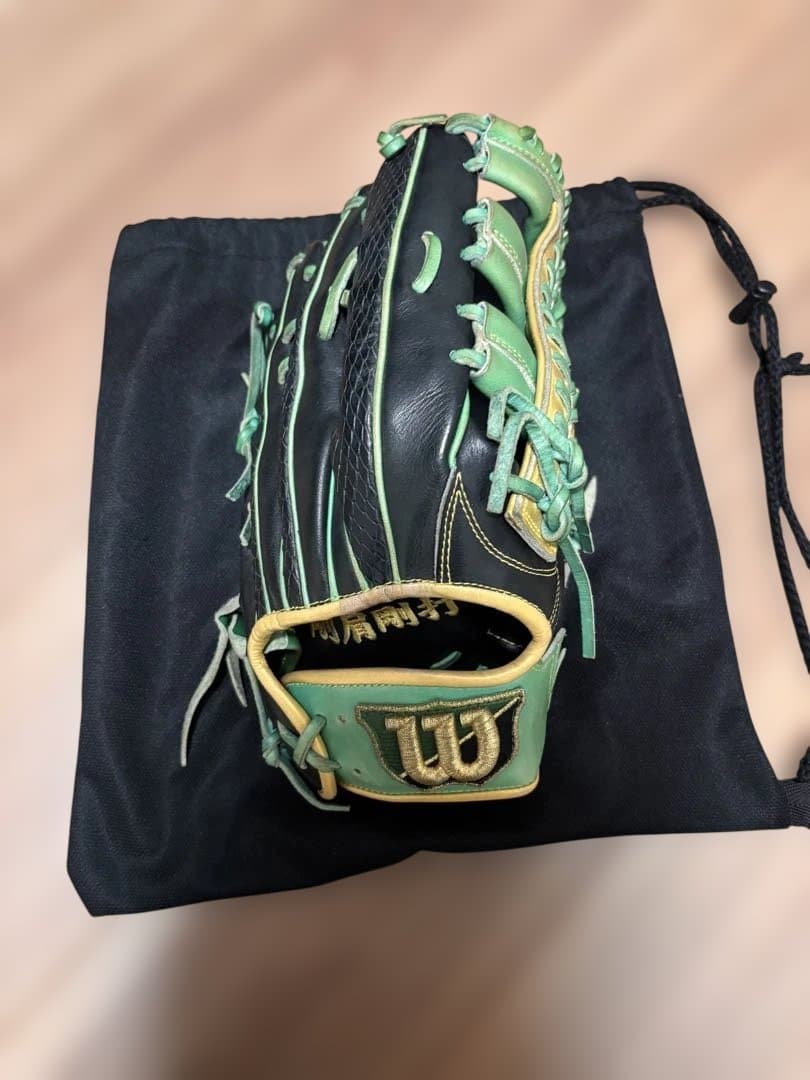 Wilson 硬式野球グローブ 黒/緑/金