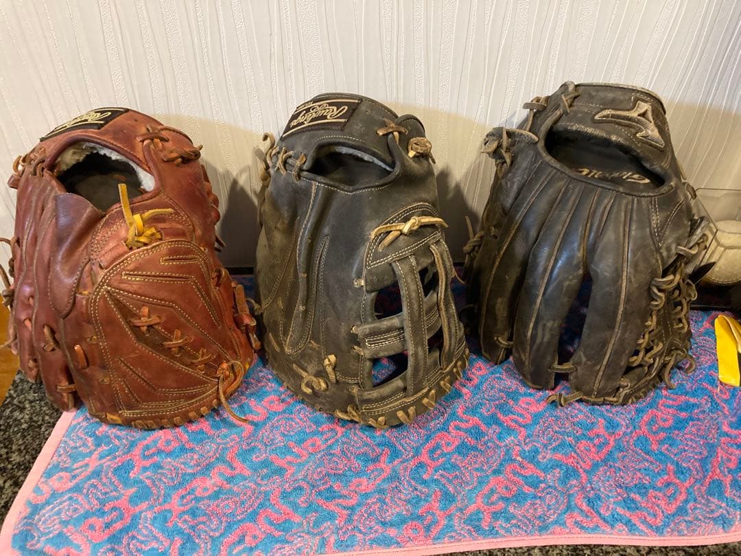 中学硬式野球　ゴリゴリの左利きグローブ3点セット
