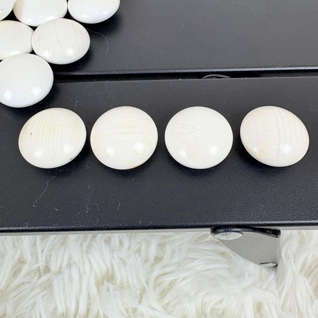 高級碁笥 極厚蛤碁石 桐箱付き 36号 那智黒 特大平型碁笥 囲碁 希少