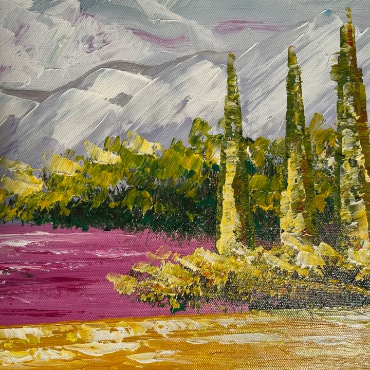 手書き油絵 ひまわり畑（大）額付 絵画 インテリア 油彩画