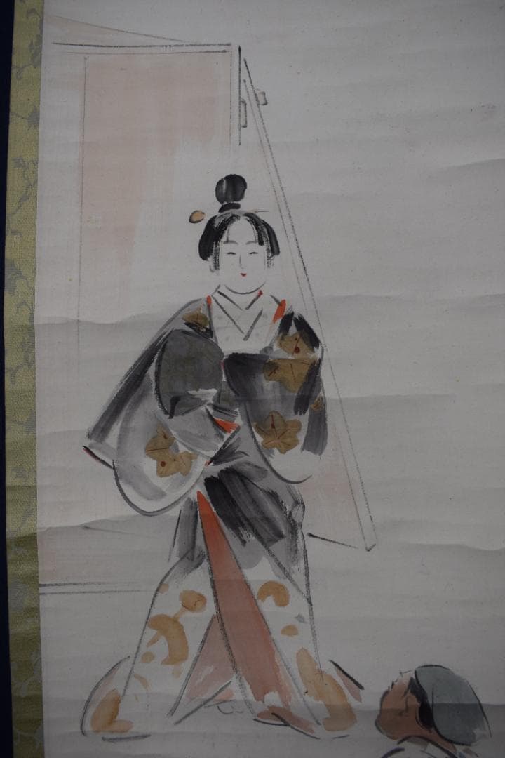 【真作】紺谷光俊/左甚五郎図/人形図/掛軸☆宝船☆Y-882　JM