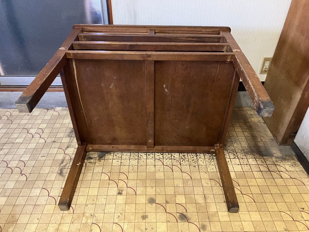 レトロ商品　アンティーク木製作業台 引き出し付き