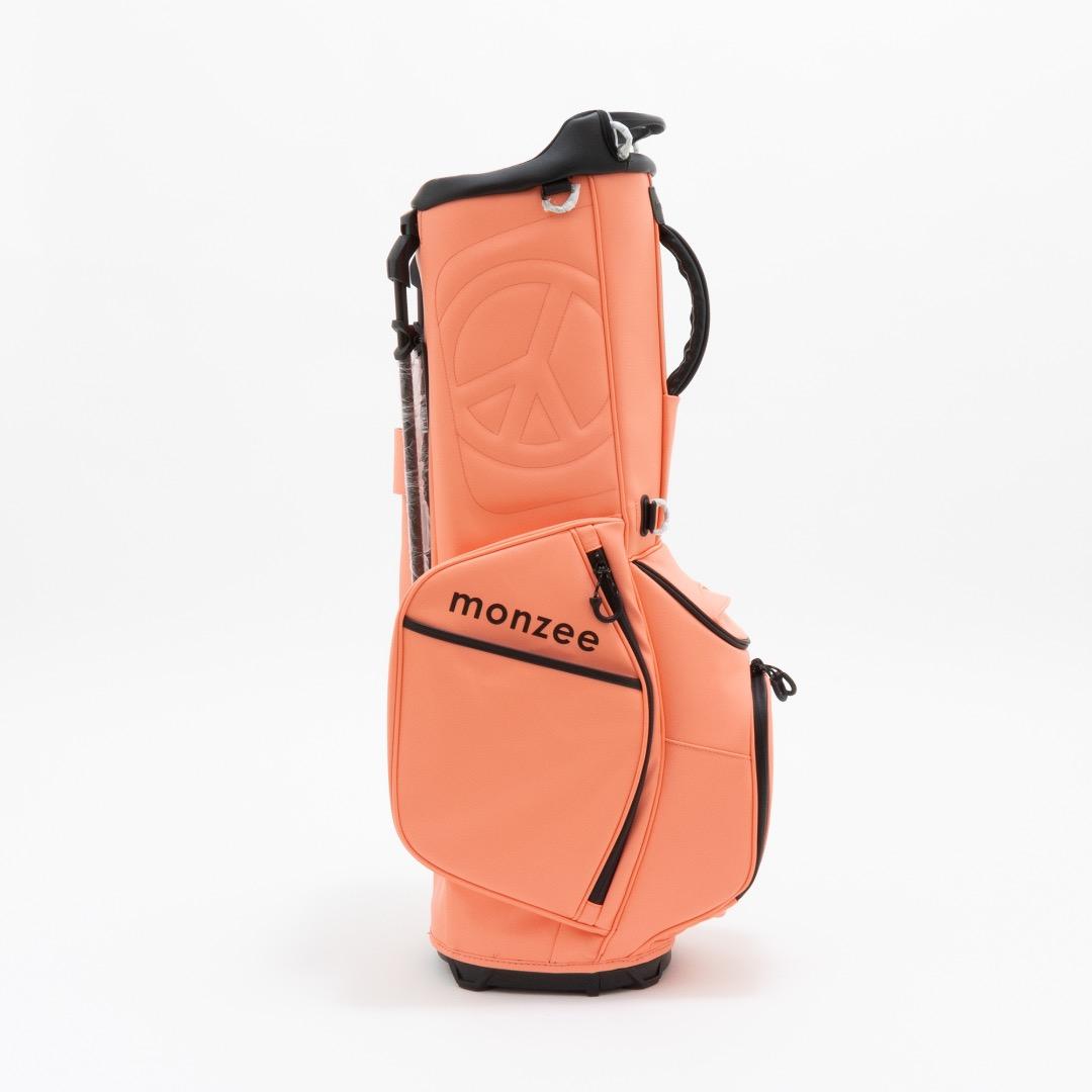 ひ*で様 monzee モンジーキャディバッグ新品 サーモンピンク