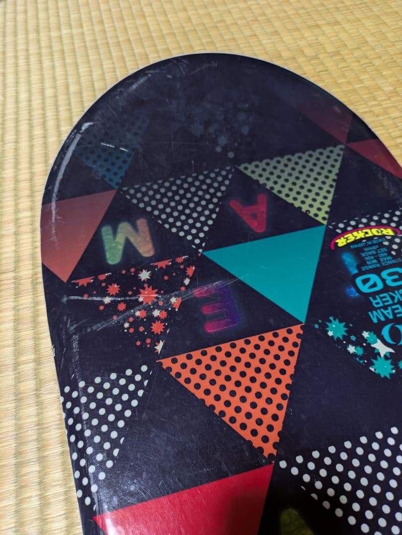 カラフルスノーボード バインディング付き