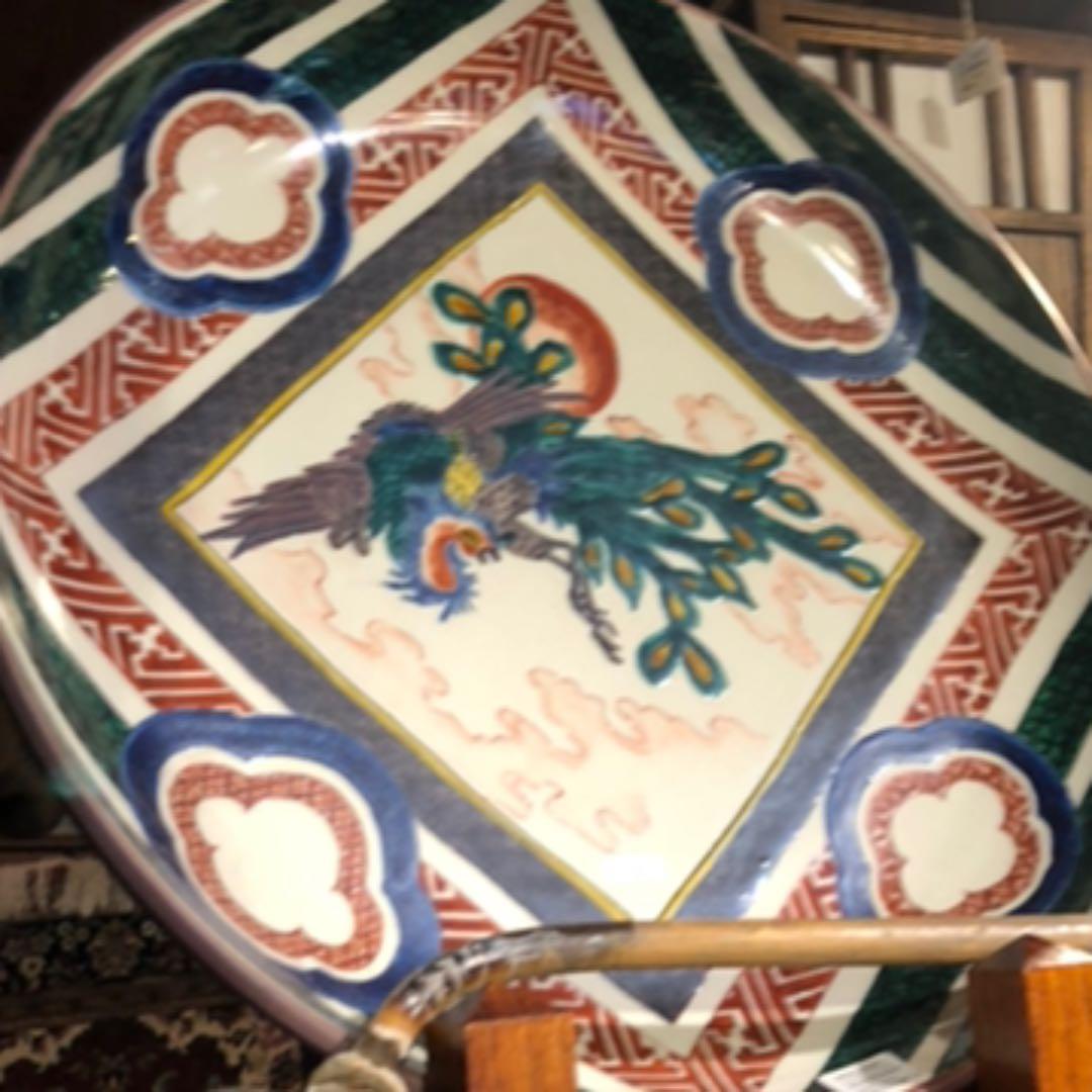 古九谷　鳳凰紋大皿　深鉢