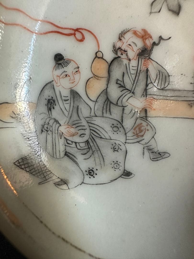 中国古美術　清時代　八仙人物　小皿