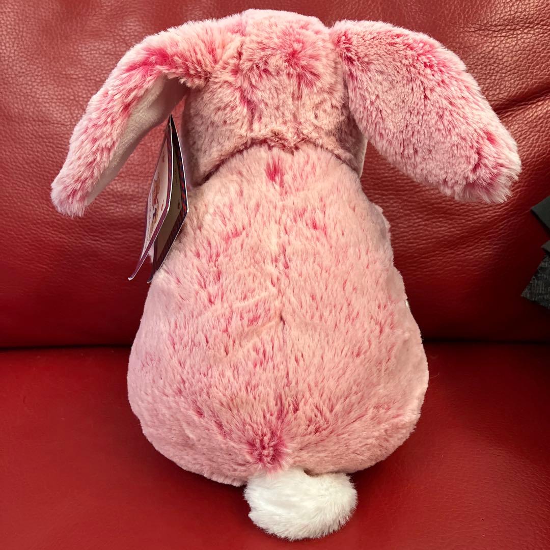 ドイツ製kuschelwuschelピンクウサギぬいぐるみ宝石入れ袋付