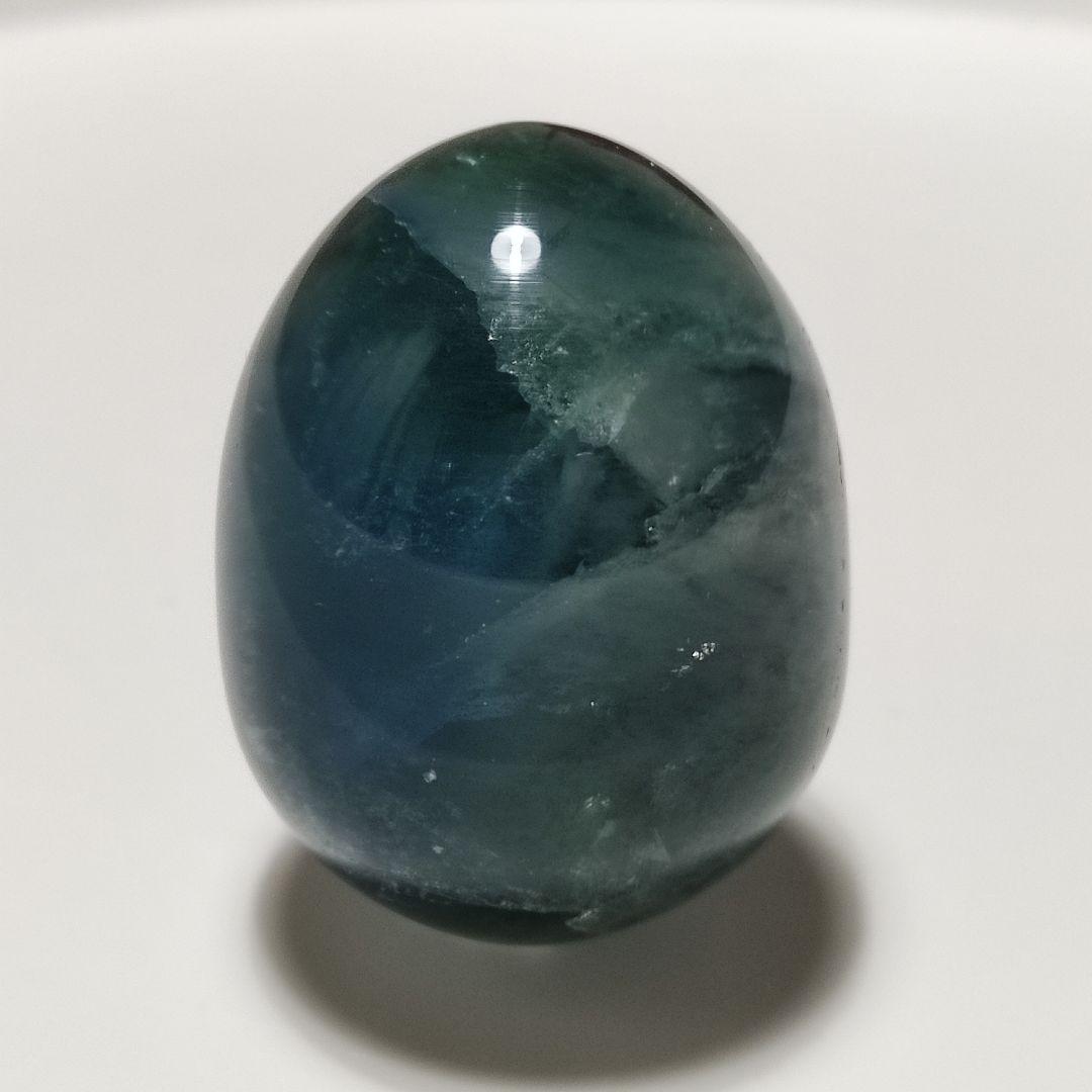 パワーストーン　天然石　フローライト　エッグ型虹入り　94g　No.380