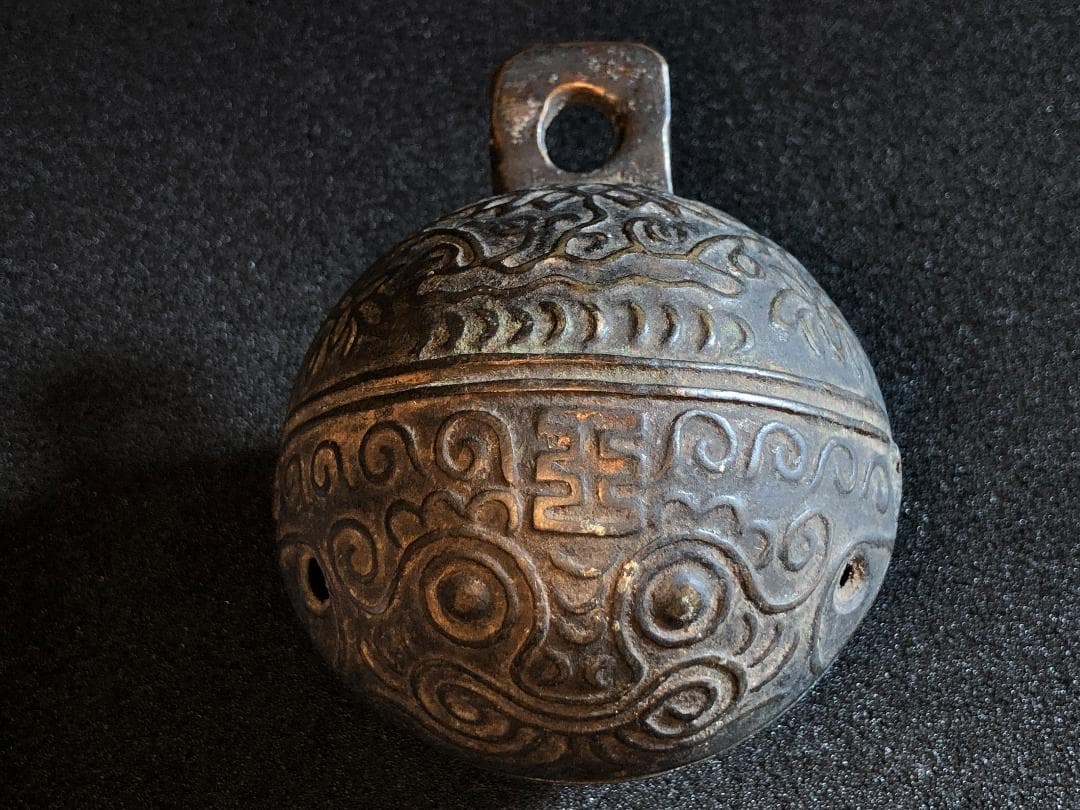 【 明清代の馬鈴 】 　大型８．３ｃｍ　中華古玩