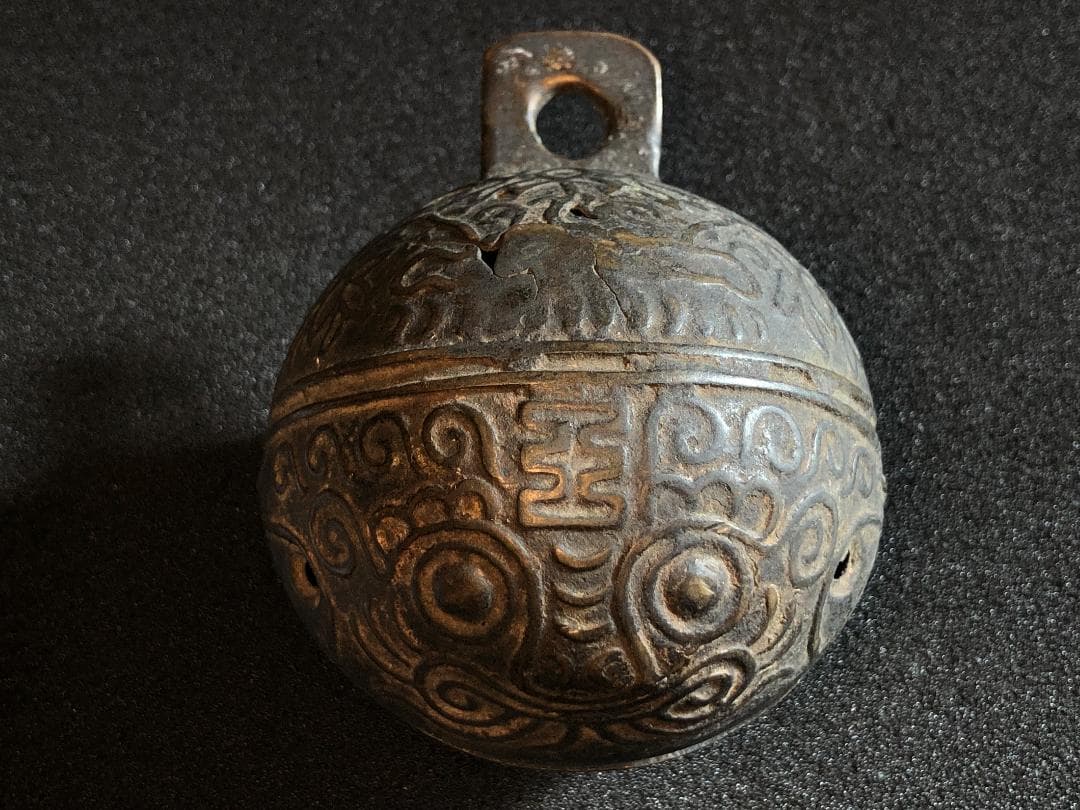 【 明清代の馬鈴 】 　大型８．３ｃｍ　中華古玩