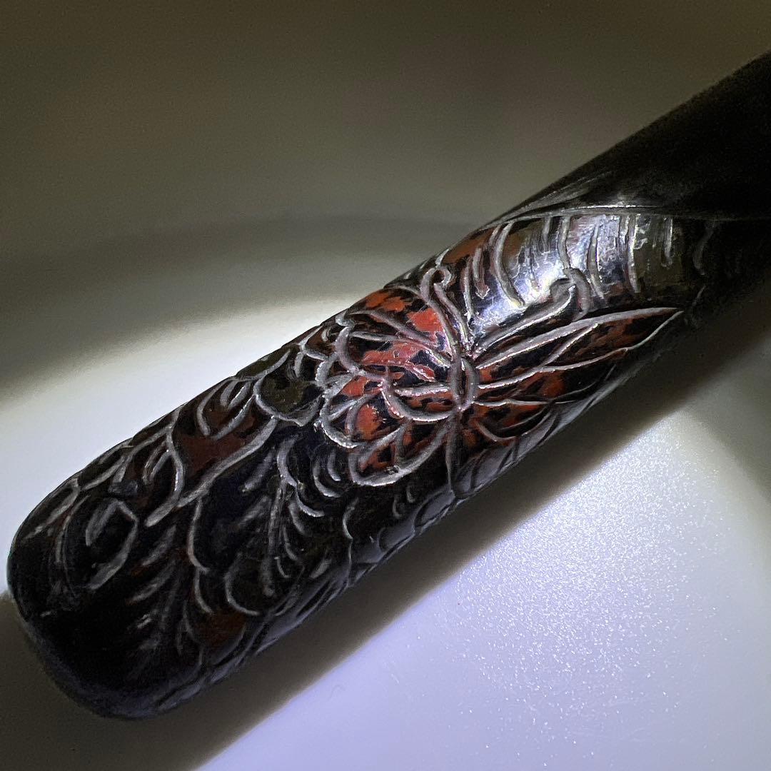 江戸時代　堆黒煙管筒　46g 東Y8-0123☆2F