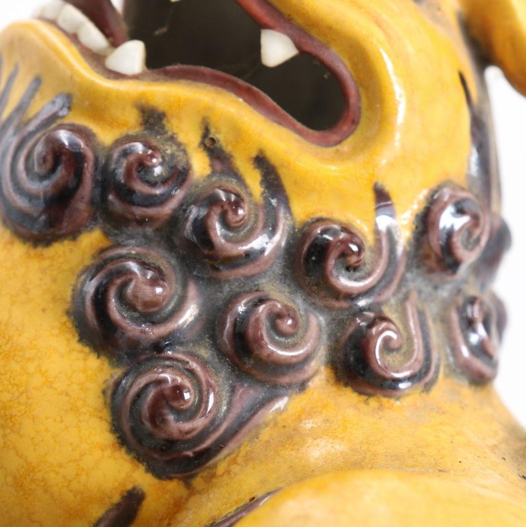 柳雨軒 二代 徳田八十吉作 深厚釉 獅子置物 九谷焼　共箱　C1023