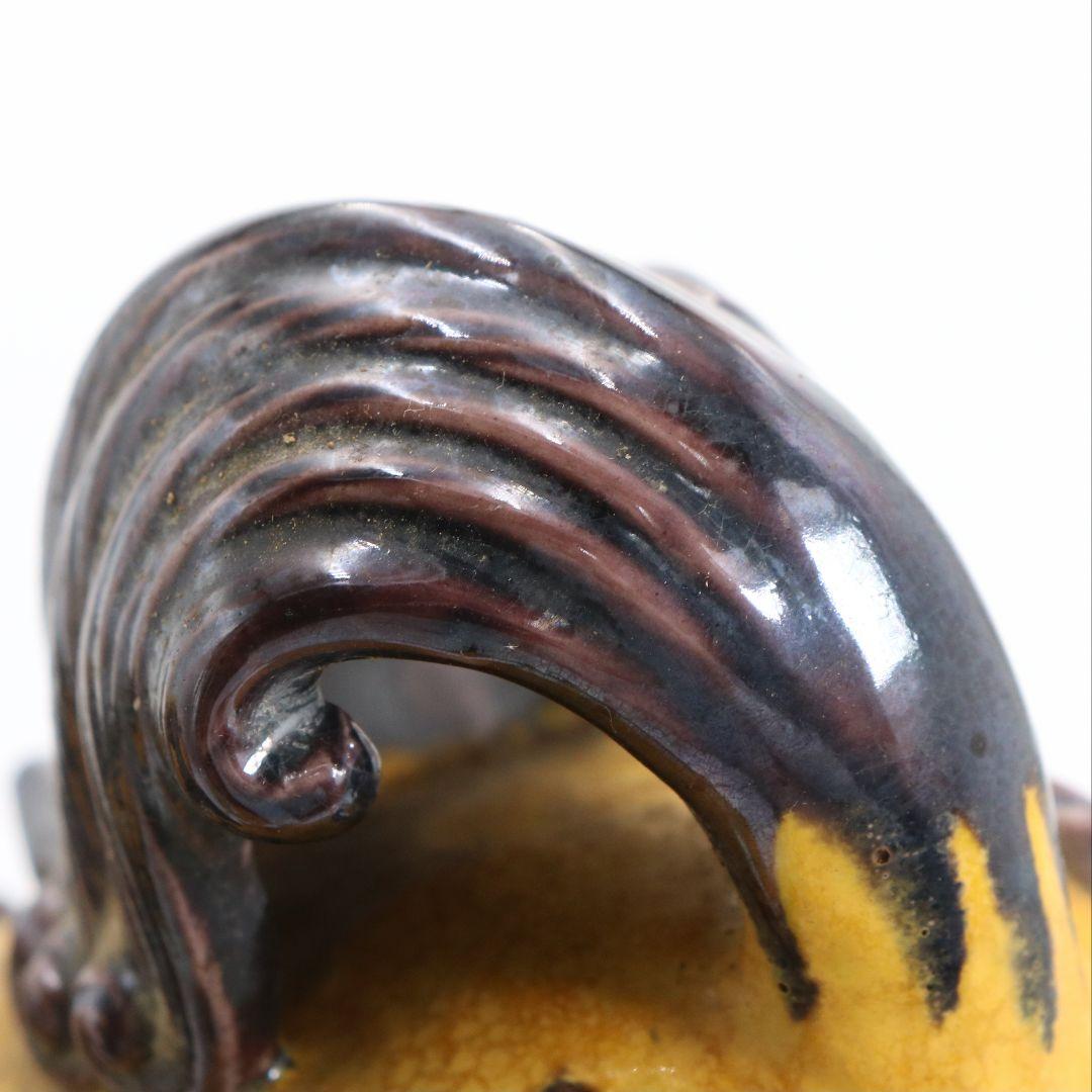 柳雨軒 二代 徳田八十吉作 深厚釉 獅子置物 九谷焼　共箱　C1023