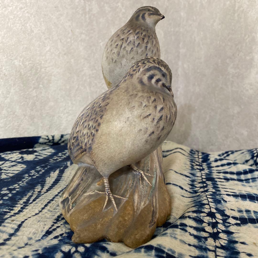 真葛香山　鳥　置物