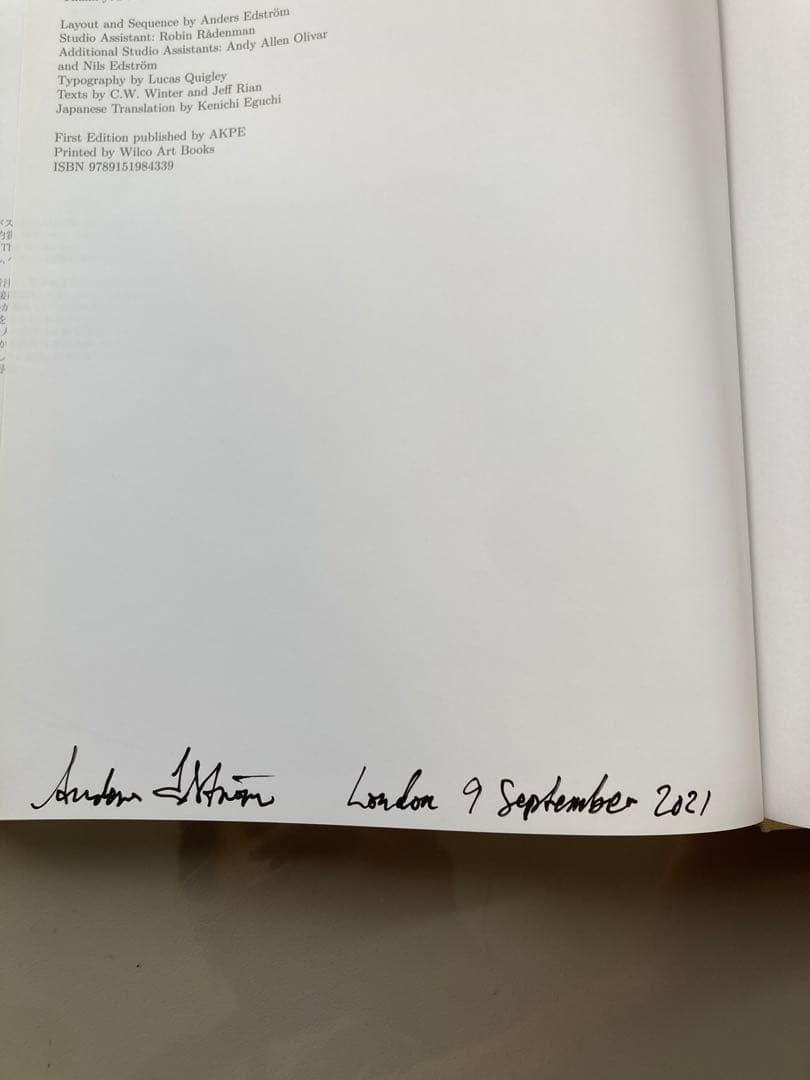 予約済　【サイン入】写真集: ANDERS EDSTROM: SHIOTANI