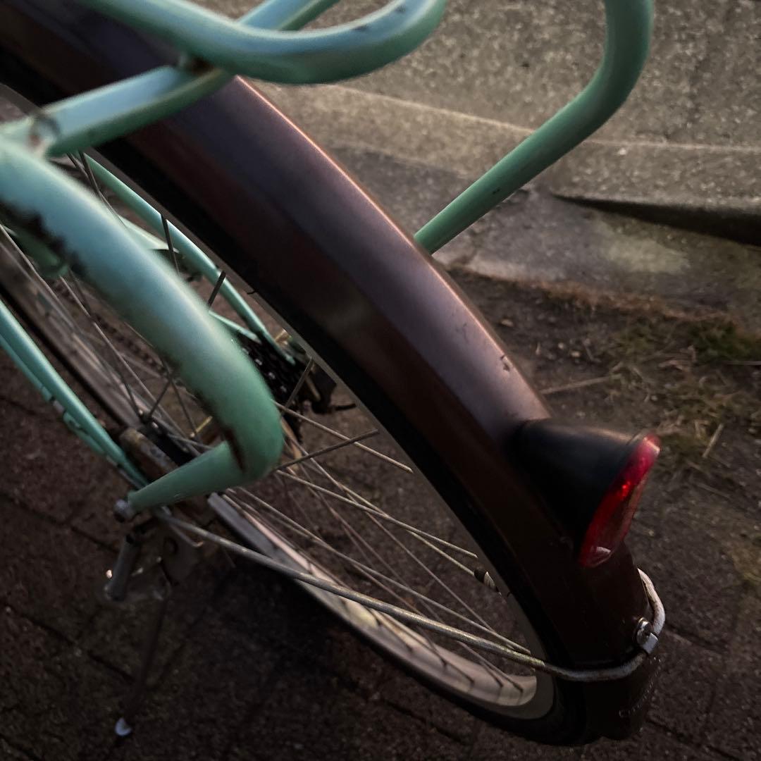 【直接の引き渡し】26インチミントグリーン 前面バスケット付き