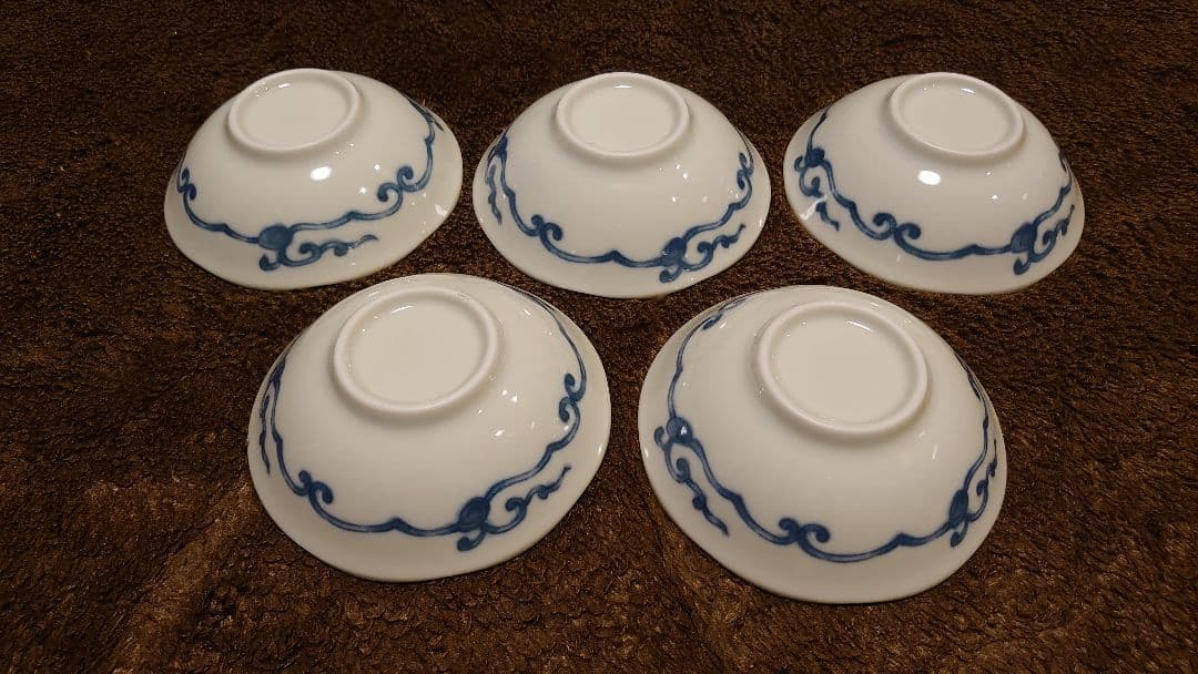 古伊万里　伊万里　染付　豆鉢　江戸期　蔵出し　５客