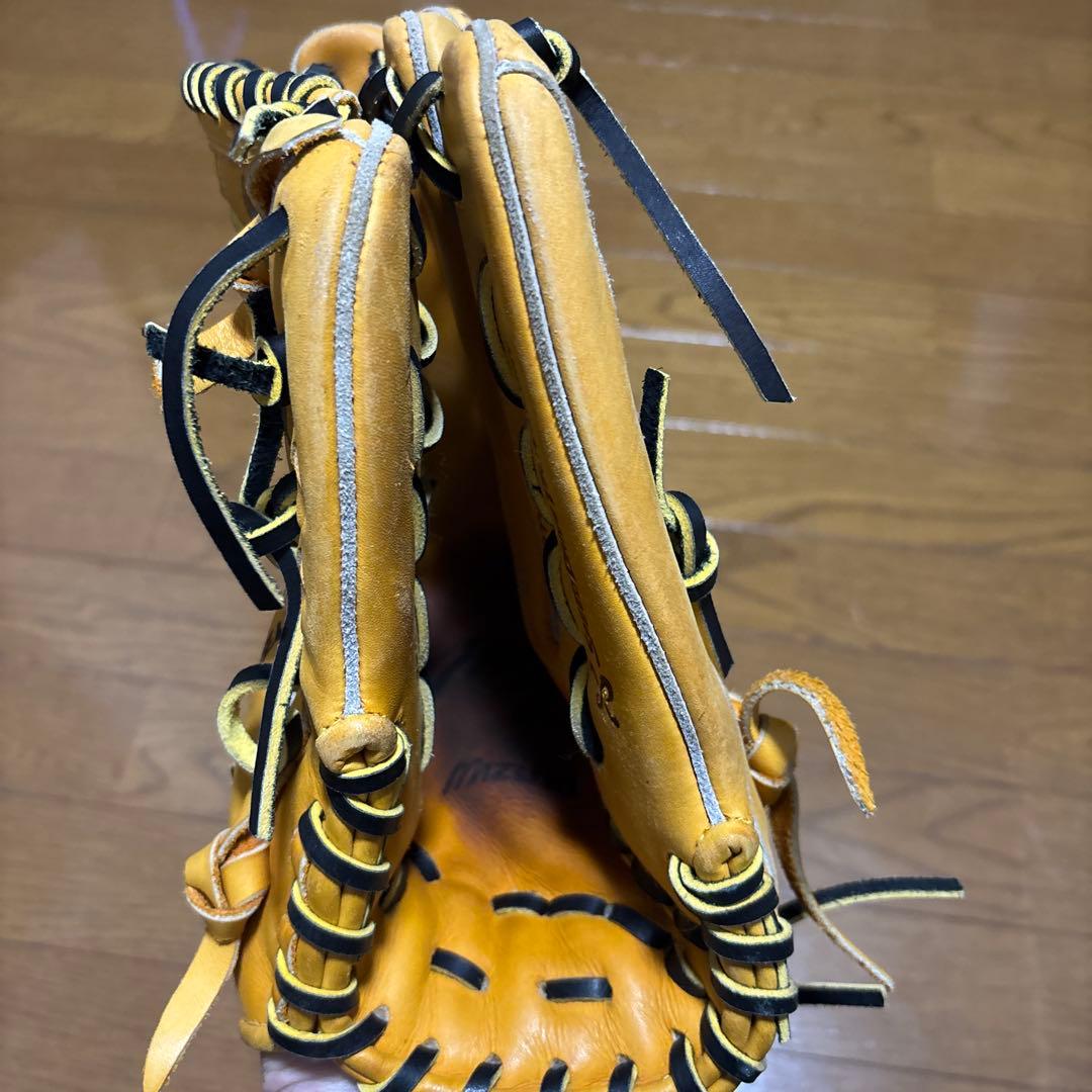 ミズノ　野球グローブ 右投げ用 イエロー　軟式用