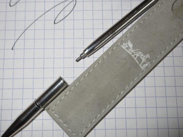 エルメス　手帳用ボールペン　9cm シルバー　本物　国内レフィル使用に加工