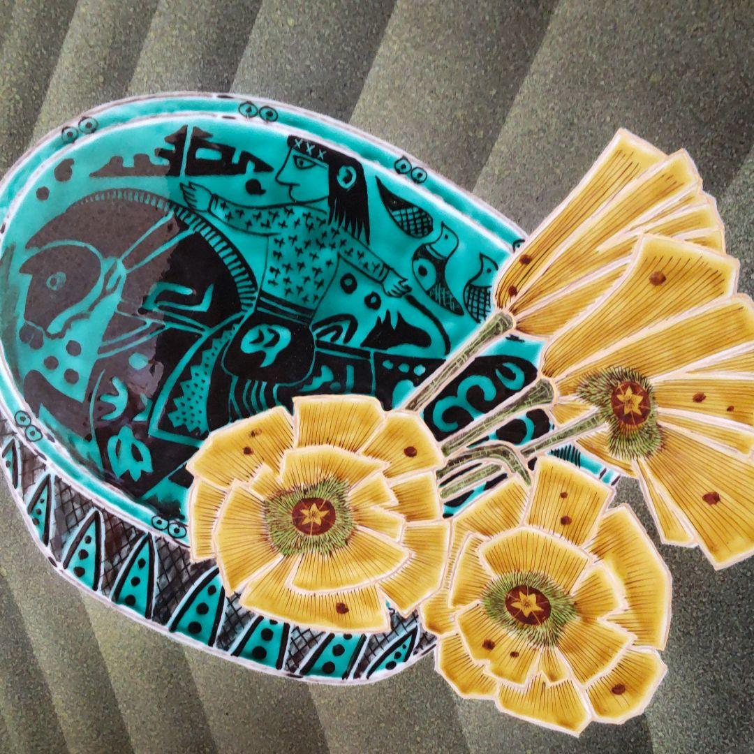 色絵飾り皿　　九谷作家武腰昭一郞　【共箱】【陶歴】