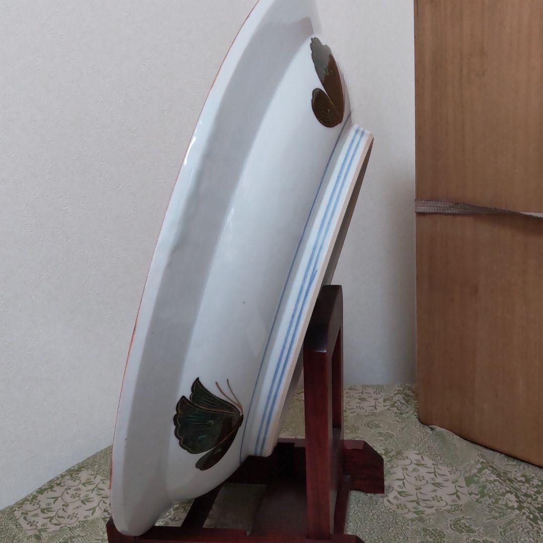 色絵飾り皿　　九谷作家武腰昭一郞　【共箱】【陶歴】