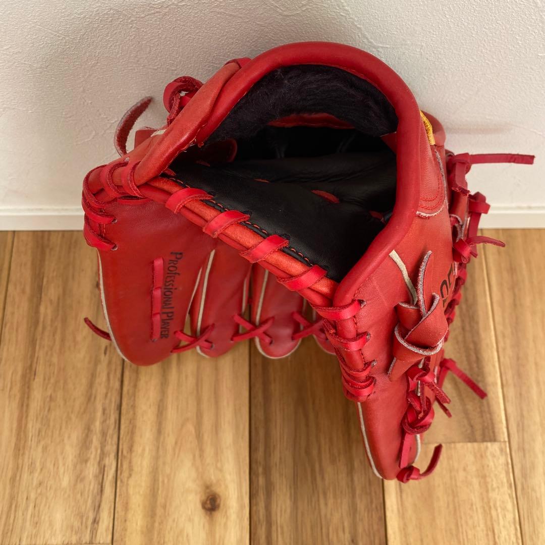 ZETT 軟式　野球　グローブ　赤　大人用