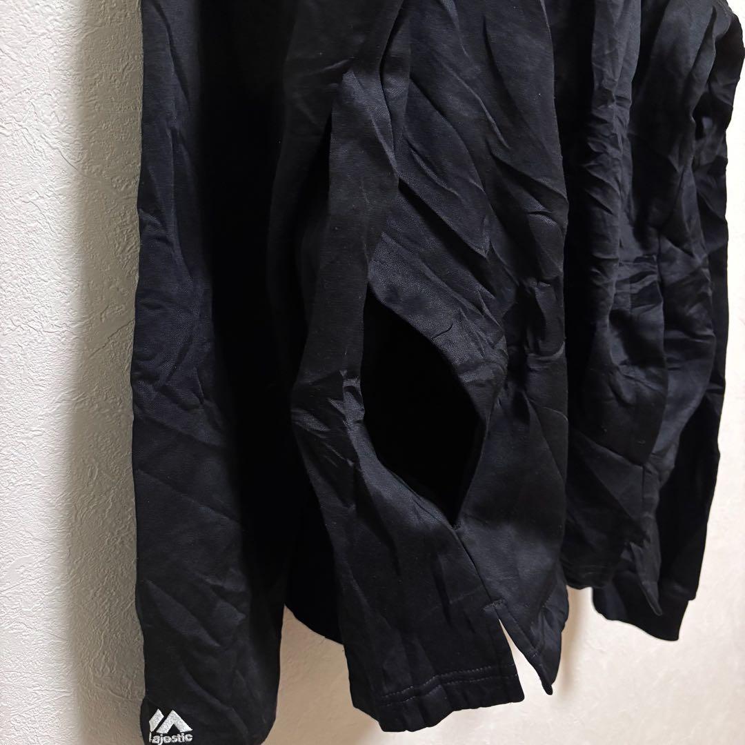 希少　パーカー　ウォームアップウェア ハーフジップ　海外古着【M】ブラック