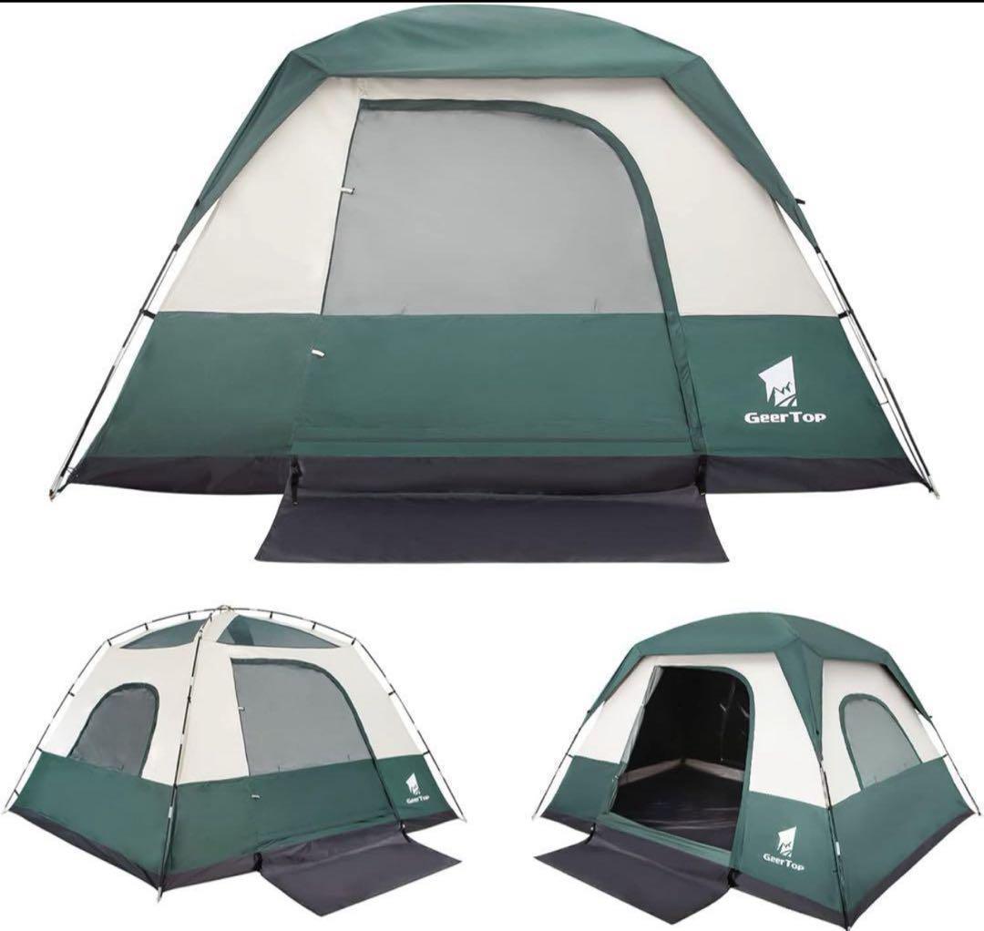 GEERTOP⭐️テント 4-6人用 大型 グリーン 防災 アウトドア キャンプ