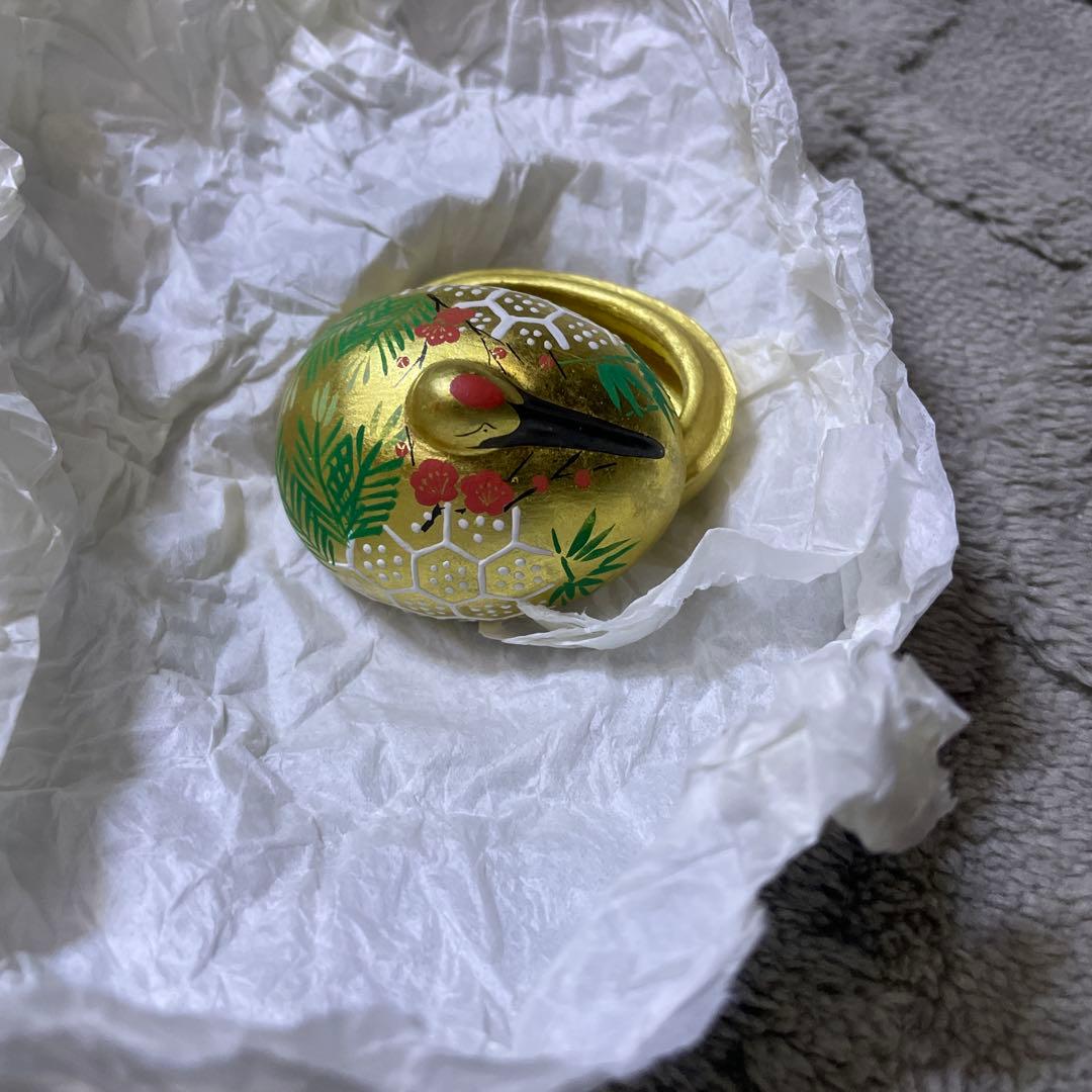 中村信喬　香合　金鶴　未使用