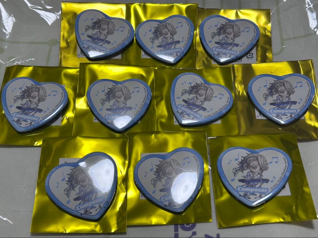 第五人格 コミケ C107 IDV 作曲家 ハート型　缶バッジ 10個