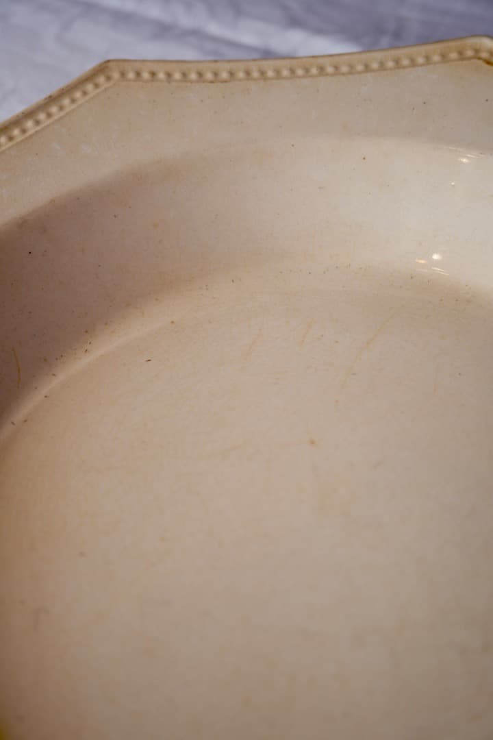 フランス アンティーク クレイユモントロー オクトゴナルプレート 陶器 深皿②