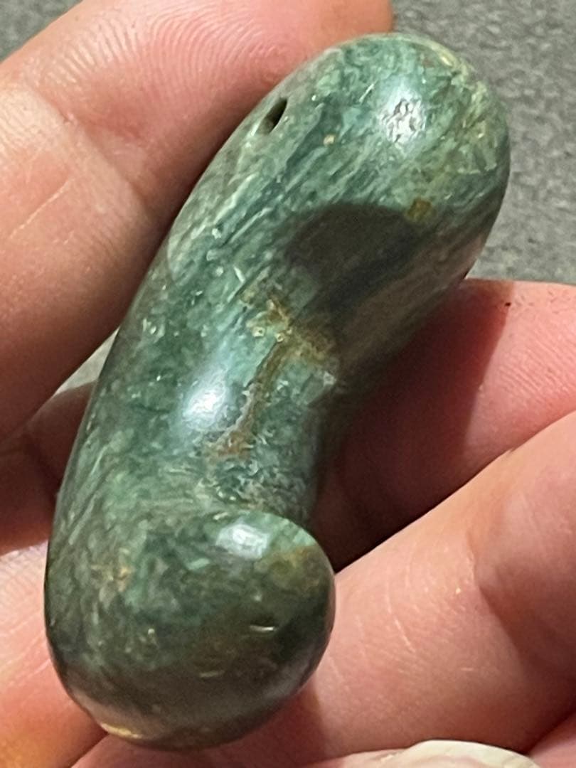 古墳時代　出雲石勾玉　コの字型 大型　出土品