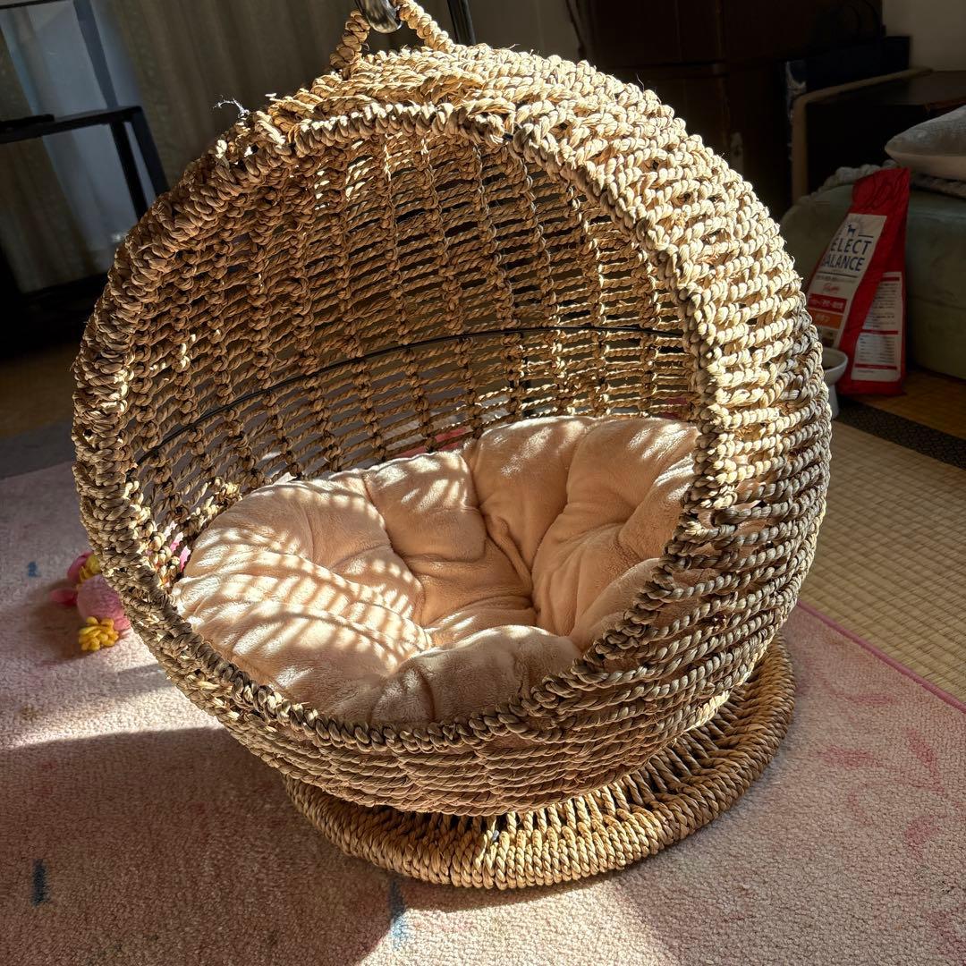 ラタン風キャットベッド ハンモック型