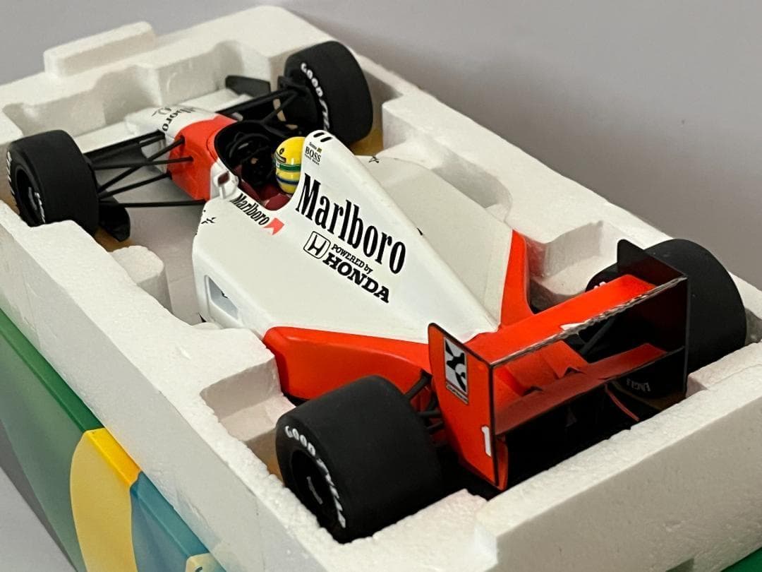 ミニチャンプス 1/18 McLaren Honda MP4/7 A.セナ 難有