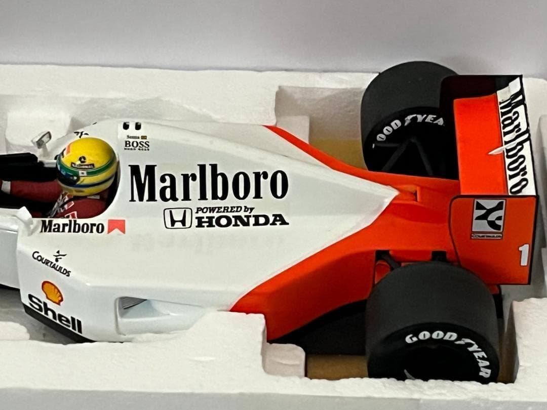 ミニチャンプス 1/18 McLaren Honda MP4/7 A.セナ 難有