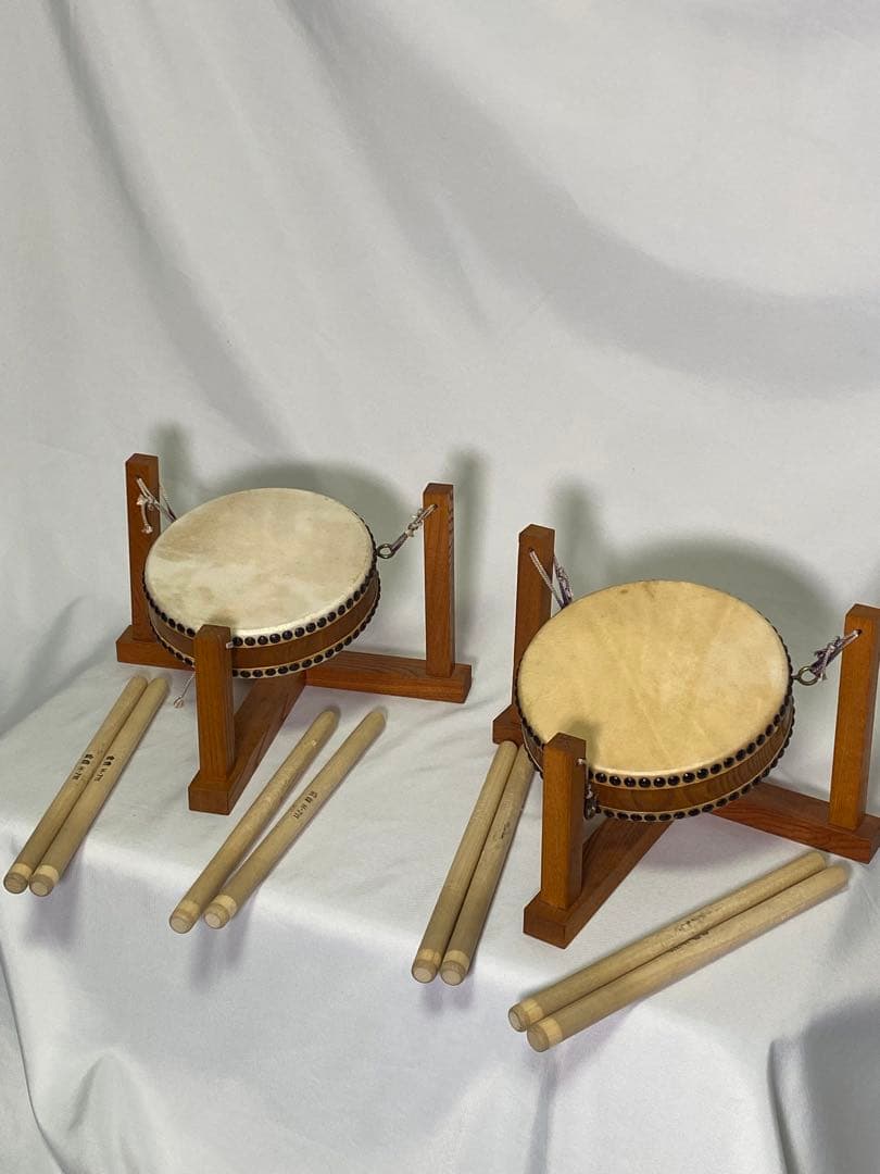 ２１５５❣️ 民謡平太鼓　ミニ　台付　2セット