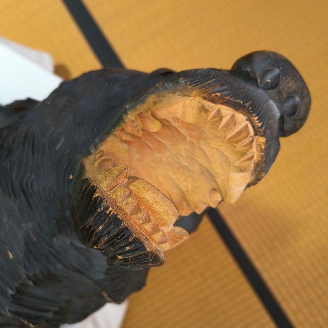 ひ*)様 【送料込み】特大 木彫り熊 熊の彫刻 木製 置物